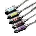 Natural Crystal Gravel Bullet Pendant Necklace Link Wishing Bottle Spirit Pendulum for Wedding Trendy Outfit Ladies Jewelry