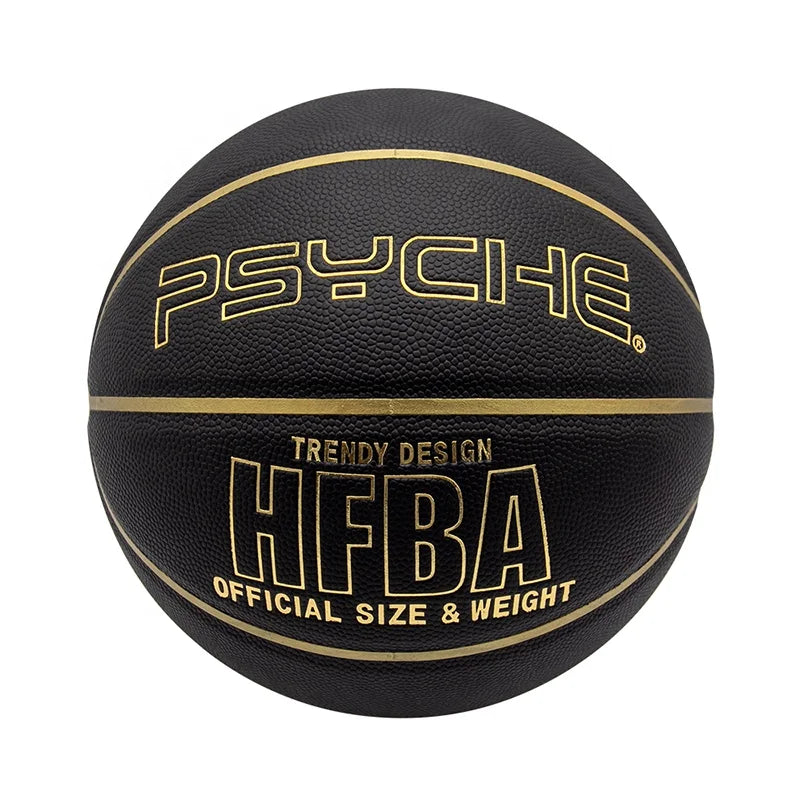 Custom PSYCHE Size 7 Leather Basketball for Indoor and Outdoor Play