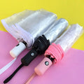 Promotional Prices Three Folding Umbrella Small Transparent Umbrella Male and Female Students Pure White Double Couple Umbrella