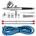 Multi-Cup Airbrush Kit 0.2/0.3/0.5mm with Gravity Cups 7cc Hose Versatile for Fine Detail to Nail Art Modeling Painting