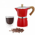 New Design Style Stovetop 3/6/9 Cup Cafetiere Aluminium Coffee SET Mocha Moka Pot Espresso with Imitative Wood Handle