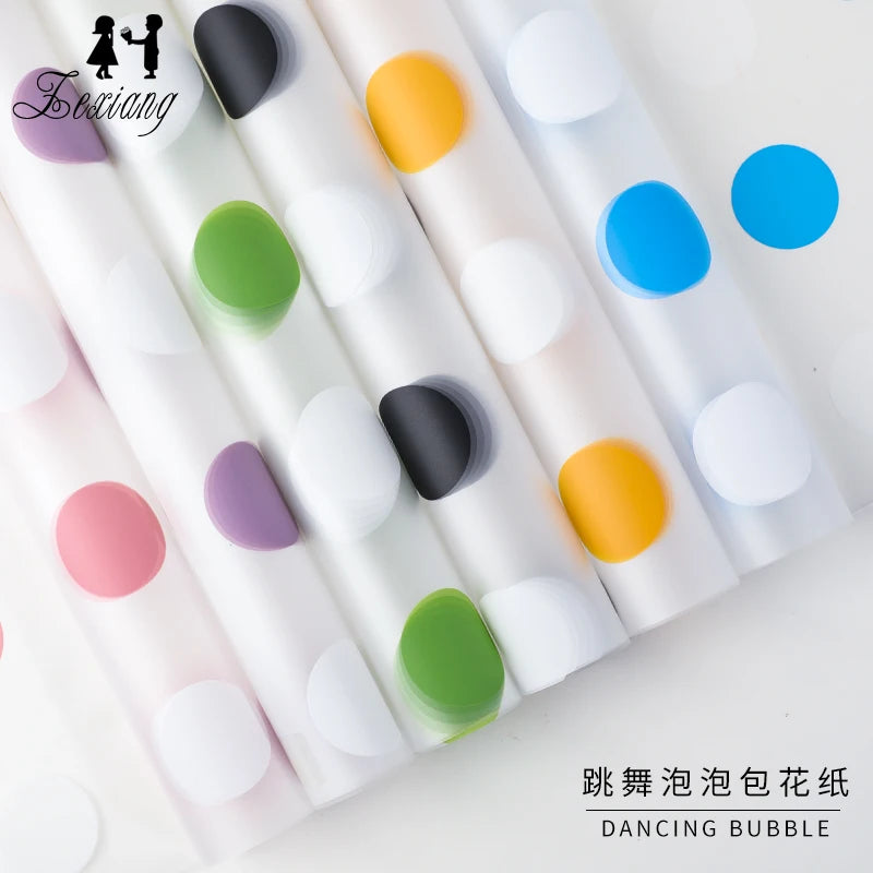 Zexwrap Polka Dots Matt Film Waterproof Wrapping Paper for Flower Packing