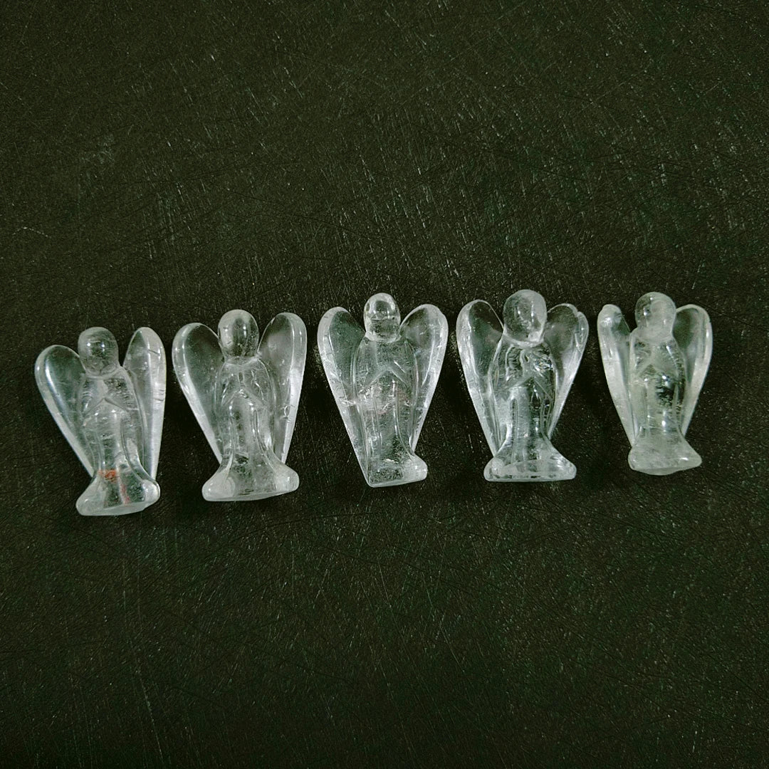 Huiying 1.5 Inch clear Quartz Natural Home Decoration Polished Angel Accessories Crafts