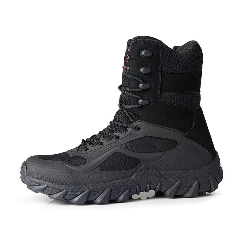 WANZHUO Wholesales High-Top Outdoor Desertanti slip HikingTraining Climbing Shoes  Leather Tactical boots Botas De Cuero