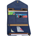 Tri-fold Multi-Function Faux Leather Passport Wallet Button Pocket Colorful Document Organizer Business Card Credit Card 7 Inch