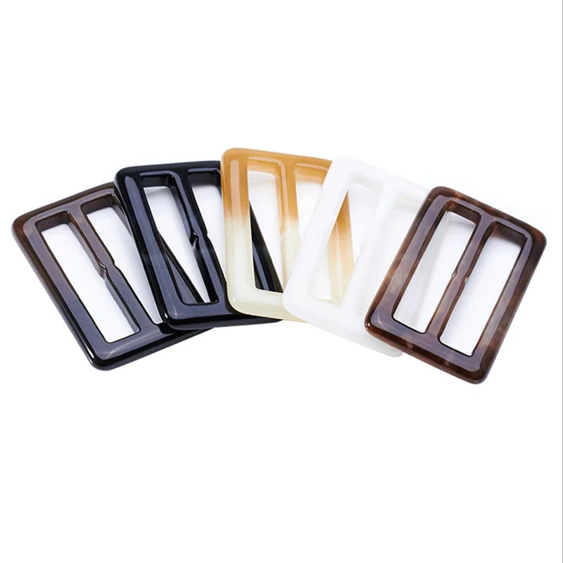 Diy Women Coat Garment Waist Buttons Intaglio Rectangular Belt Buckle Diy Clothes Accessory square Plastic Resin Print Button