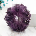 SongMay 2024 Elegant Flower Scrunchies 11cm Large Mom Hair Ties with Rhinestone New Fashionable Sweet Fabric Headband
