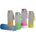 DIY Transparent Frosted Blank Sublimation Tumbler 550ML Gradient Color Glass Frosted Water Bottle