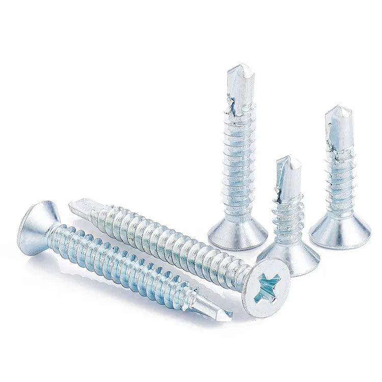 M3.5 M4.2 M4.8 Blue Zinc Self Drill Screw CSK Self Drilling Screw for Metal Steel Material Metric Measurement System