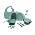 Hot Plastic Children Kids Baby Training Chopsticks Plate Suction Snack Bowl Spoons and Forks Silicone Bibs Feeding Set for Baby
