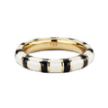 Factory Wholesale 18K Gold Plated Cream and Black Enamel Stripes Ring for Women Wedding Engagement Gift quality Brass Jewelry