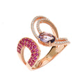 Customizable 925 Sterling Silver Engagement Ring Oval Shape with Amethyst Created Ruby White CZ Zircon Blue Spinel for Parties