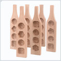 MUTOULAO Eco-Friendly Wooden Handle 4-Hole Decorative Cupcake Moulds Cake Tools
