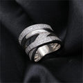Advanced Multilayer Stacked Interwoven Cubic Zirconia Ring Women Men 925 Sterling Silver