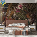 Waterproof and Anti-Static Custom Printed 3D Botanical Tropical Floral Mural Flower Wallpaper Modern Design for Home Decoration