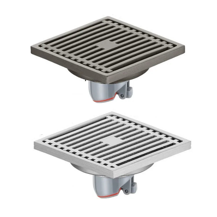 10*10 cm Modern Stainless Steel Hotel Bathroom Toilet Shower Water Floor Drain Hair Catcher with Cover Anti-Odor & Easy to Clean