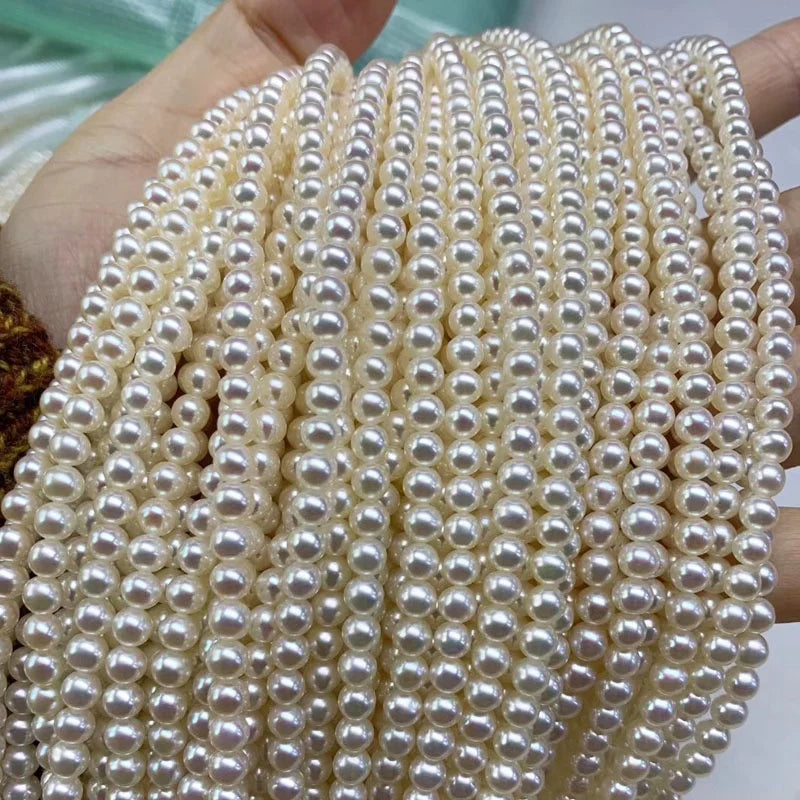 2A +Fresh Water Pearl Necklace High Quality New Natural Round Pearl Strands Necklace Jewelry Freshwater Pearls Chain 9-10mm