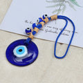 Handmade Braided Lucky Big Round Glass Blue Turkish Evil Eye Keychain Accessories for Car Bag