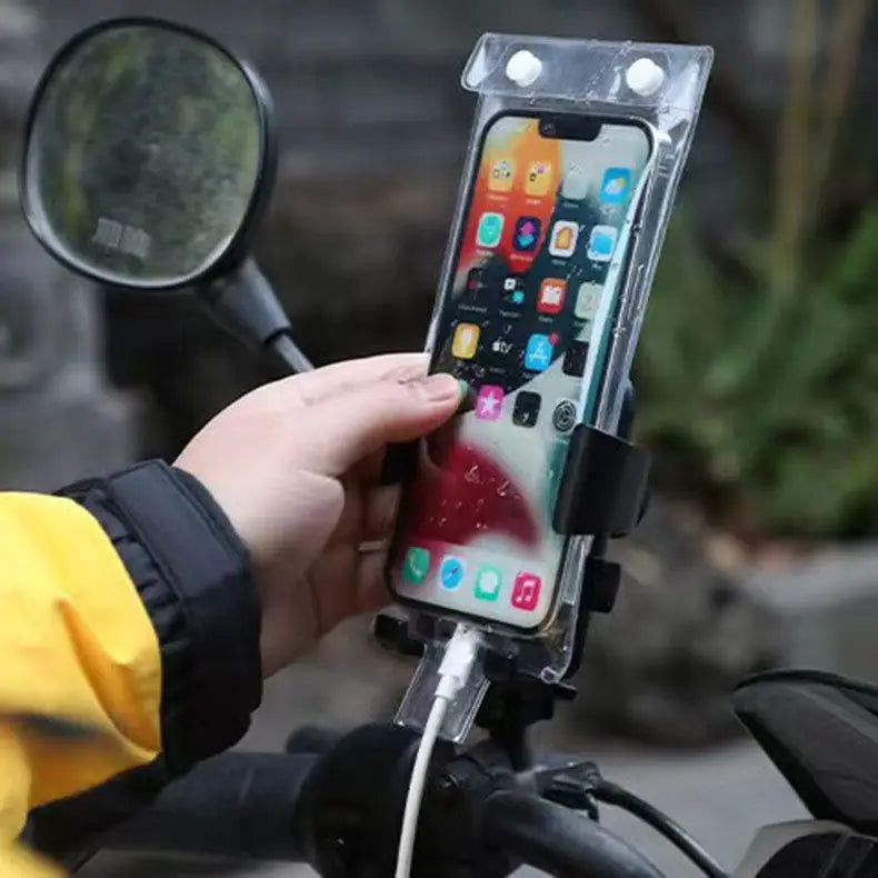 Custom Waterproof Plastic Phone Pouch Food Delivery Riders Ride-Compatible Rechargeable Mountable Holders Touchscreen-Enabled