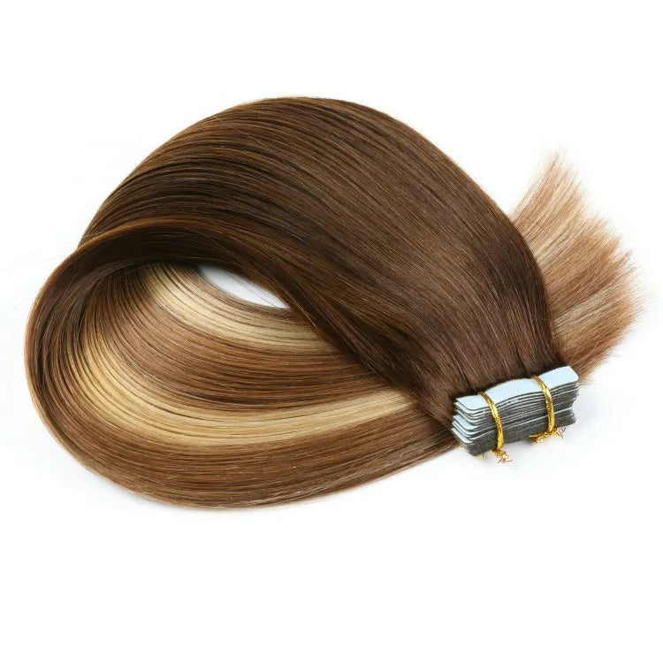 Hot Selling Wholesale Virgin Tape in Hair Extension  Cabelos Humano Double Drawn Cuticle Aligned Raw Brazilian Hair Tape on Weft