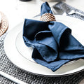 Navy Blue Fabric Napkin Hemstitch Custom Linen Napkins Wedding Table Handkerchief Hotel Restaurant Dinner Cotton Linen Napkins