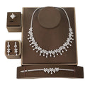 Dubai Bridal AAA White Cubic Zirconia Luxury Jewelry Necklace Fashion Saudi Arabia Gold Wedding Accessories Jewelry Sets BN7963