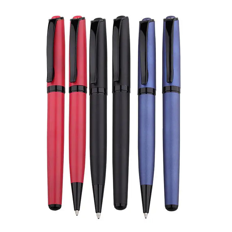 Matte Finish Red Blue Black Promotional Gift Metal Ballpoint Pen logo Function Luxury Ballpoint Pen for Business Gift