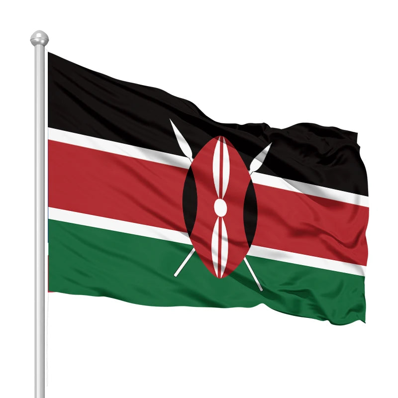 Kenya Flag Bright Color and Anti-fading Double Strand Strap 3 X 5 ft