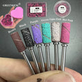 3mm Small Barrel Nail Sanding Band 50Pcs Heart Box Mini Mandrel Bit Pink Purple Brown Black Colorful Nail Sanding Bands