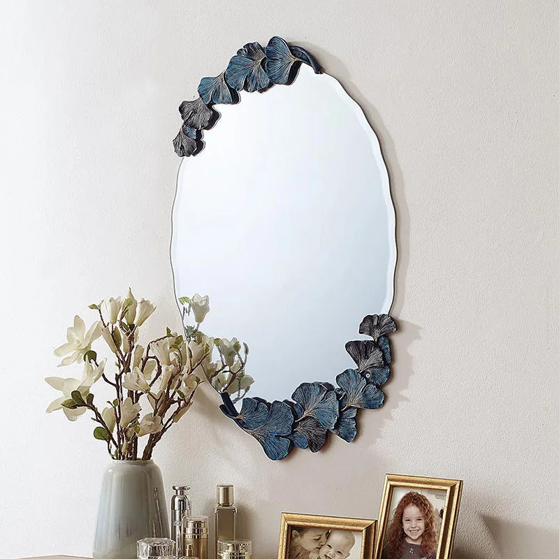 86X50CM European Luxury Oval Bedroom Bathroom Makeup Wall Decoration Nordic Retro INS Wall Decoration Mirror Dropshipping