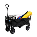 Outdoor Enclosed Aluminium Utility Wagon Garden Shopping Cart Beach Wagon with All-Terrain Wheels