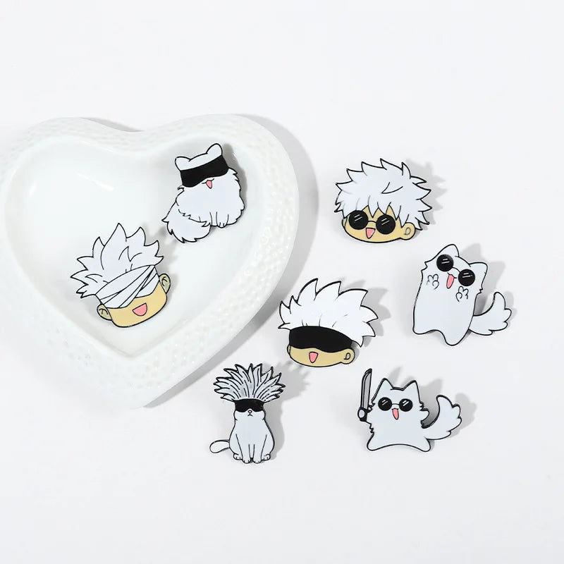 New Products Cartoon Head Gojo Satoru Fushiguro Megumi Anime Jujutsu Kaisen Brooch