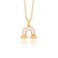 Customize 18k Real Gold Plated Necklace Creative Rainbow Shell Chokers Necklace Pendant for Women Jewelry Necklace