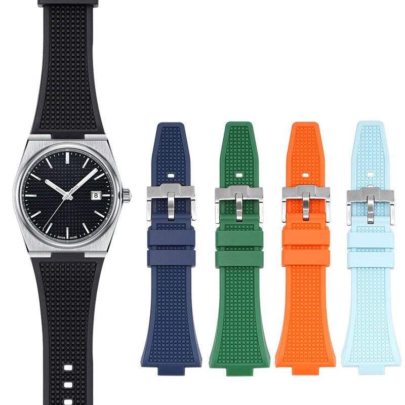 Yunse Waterproof Liquid Silicone Watchband Ready to Ship Orange and White Rubber Replacement Wristwatch Strap Soft 20mm Band