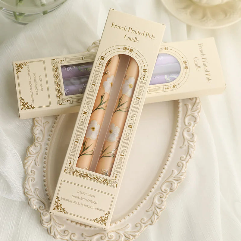 Wedding Names Long Thin Stickers Dinner Candle Wholesale Columnar Candles for Weddings