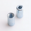 Custom Zinc Plated M8X20mm Carbon Steel Threaded Sleeve Bar Stud Rod Coupling Nut Round Connector Cylinder ISO Standard