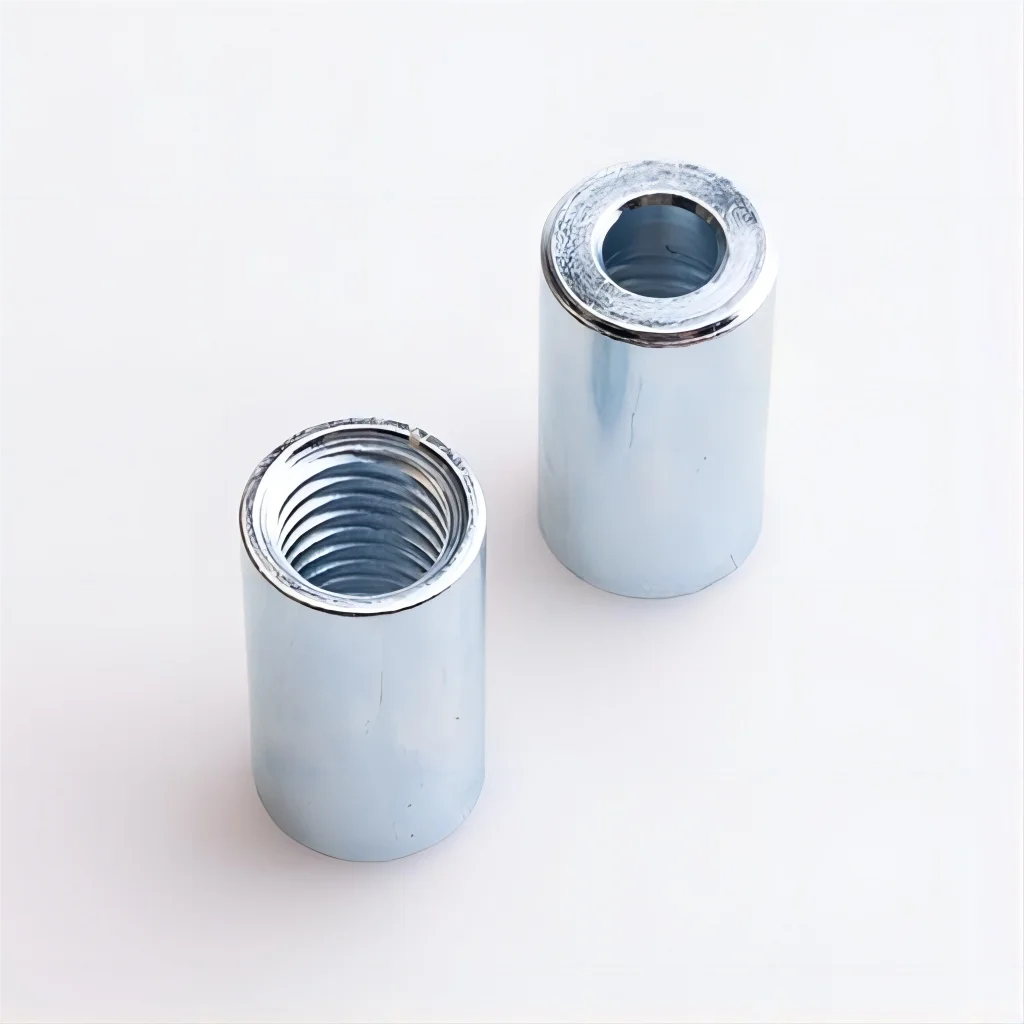 Custom Zinc Plated M8X20mm Carbon Steel Threaded Sleeve Bar Stud Rod Coupling Nut Round Connector Cylinder ISO Standard