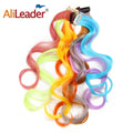 Synthetic Hair Extensions with One Clip Long Curly Wavy Style Colorful Hair Heat Resistant Rainbow Hair Piece for Kid Women