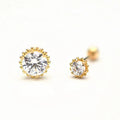 Getta 20g CZ Shape 10K 14K Solid Gold Cartilage Earring Helix Piercing Rook Conch Tragus Screw Stud Fine Jewelry for Weddings