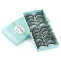 10 Pairs Faux 3D Mink Lashes False Eyelashes Natural Messy Eyelashes Wispy Fluffy Faux Mink Eyelash Extension Eye Makeup Tool