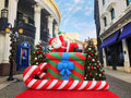 Custom Events Promotion Commercial Waterproof Inflatable Christmas Present & Candy Cane Sleigh Easy Setup Inflatable Santa Claus