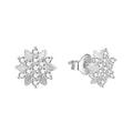 POLIVA 925 Sterling Silver Rose Gold Plated Earrings Cute Flower Shape with Zircon Stone for Weddings Parties and Gifts