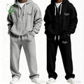 Custom Mens Clothing 2 Piece Set Waffle Long Sleeve Hoodies Long Pants Casual Two Piece Jogger Pants Set Men Tracksuit