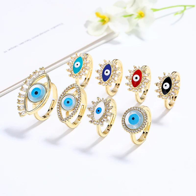 Hd Mystical Allure Thumb 18K Gold Plated Rings Eye Ring Wholesale Fashion Color Jewelry Elegance Rings Jewelry Womens