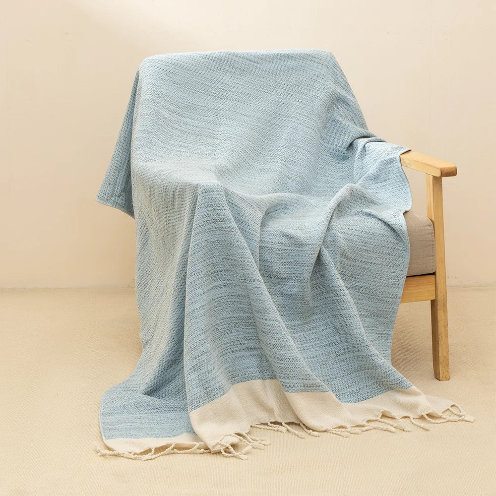100% Organic Cotton Gauze Throw Blanket 125x180cm Modern Style Solid Pattern Four Seasons Use Home Decor