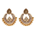 Vintage Gold Plated Drop Earrings with Teardrop Tassel Dangle Design for Women Wedding Jewelry