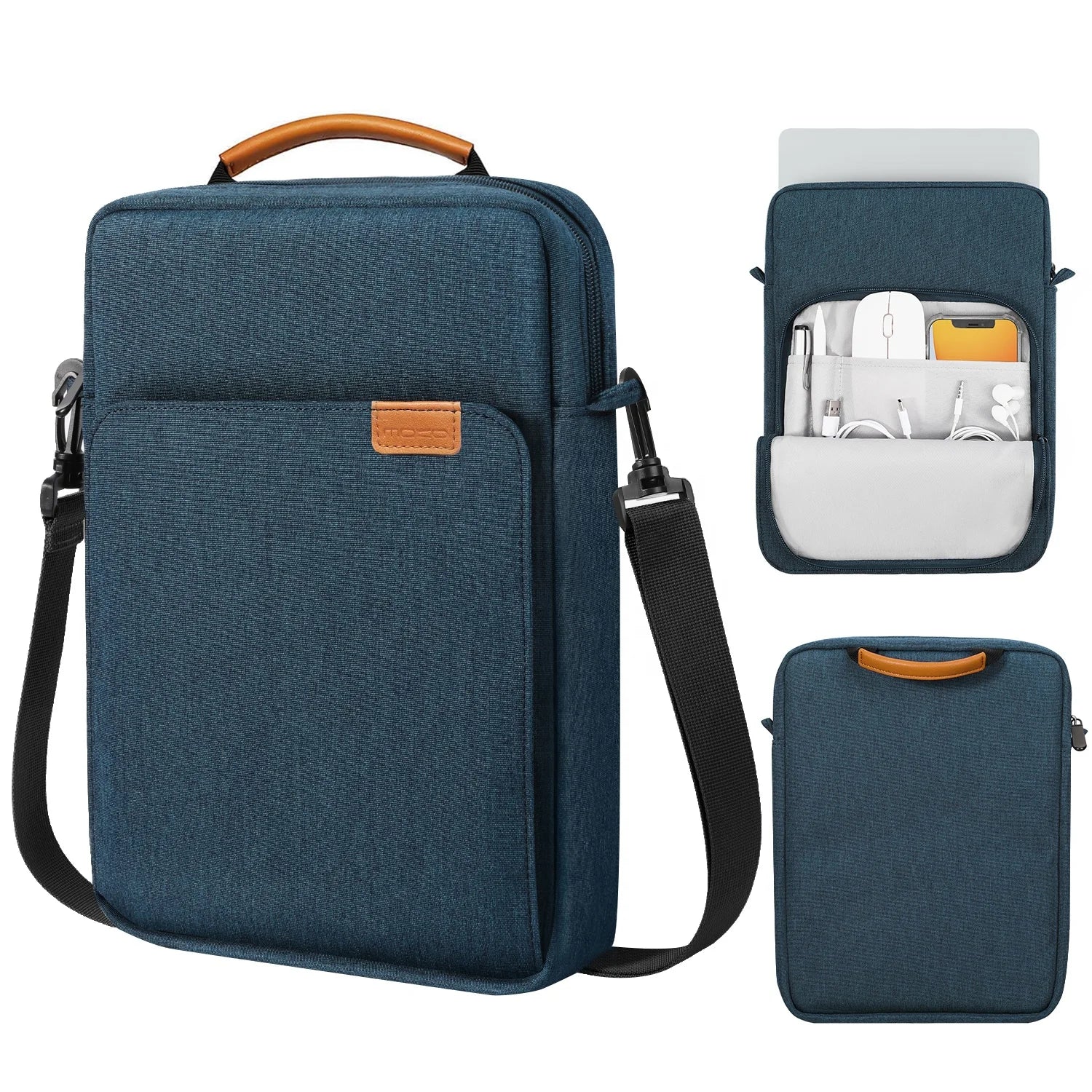 MoKo Splash Proof Laptop Briefcase Shoulder Bag Laptop Sleeve Bag for MacBook Air 15 MacBook Pro 14 Galaxy Tab S9 Utra 14.6