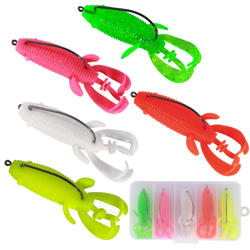 5pcs Box Set Floating 13G Soft Lure Artificial Fishing Bait 9CM Soft Worm Wobbler Lure Pinfishing Lure