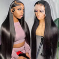 Wholesale 13*4 for Lace Frontal Closure Natural Straight Human Hair Double Transparent Pre-Plucked Ear-to-Ear Invisibly