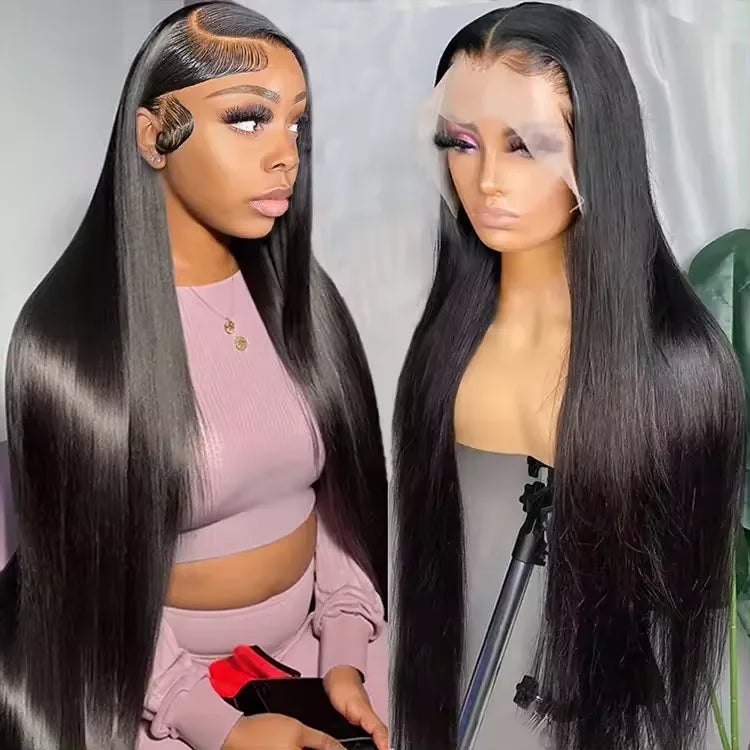 Wholesale 13*4 for Lace Frontal Closure Natural Straight Human Hair Double Transparent Pre-Plucked Ear-to-Ear Invisibly
